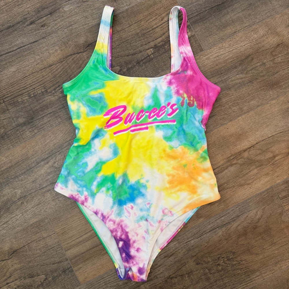 BUC-EE'S Womens S Colorful Tie-Dye One Piece Swimsuit Padded High Hip Cut Summer